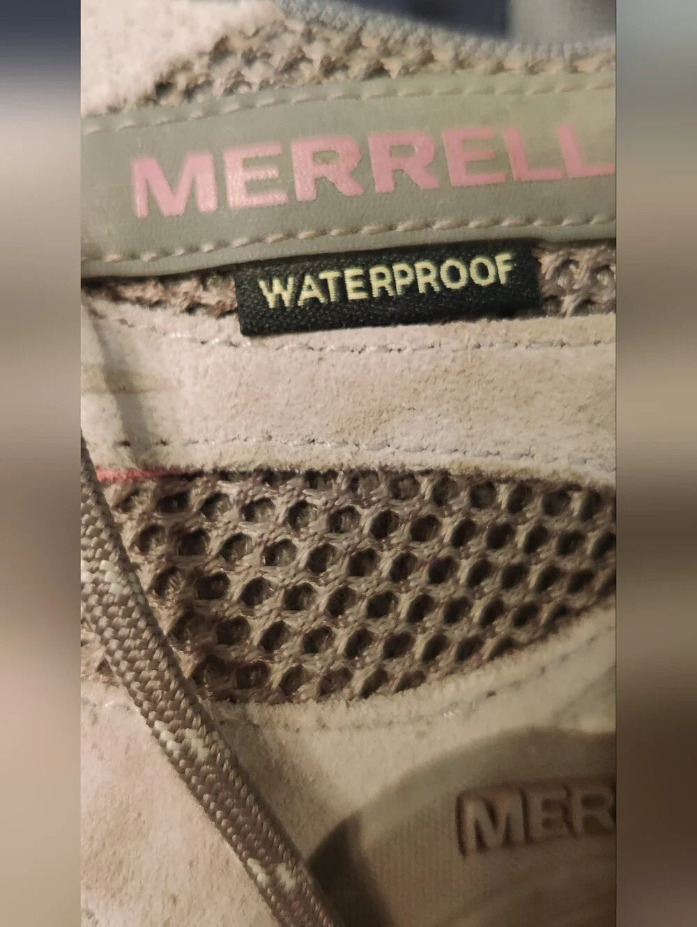 Merrell Hiking Shoes Grey And Pink Women's Size 10 Waterproof - Picture 11 of 12